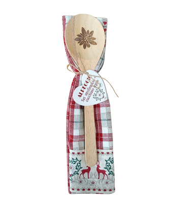 WOODEN SPOON + ALPEGGIO DISH TOWEL SET Tellini S.r.l. Wholesale Clothing
